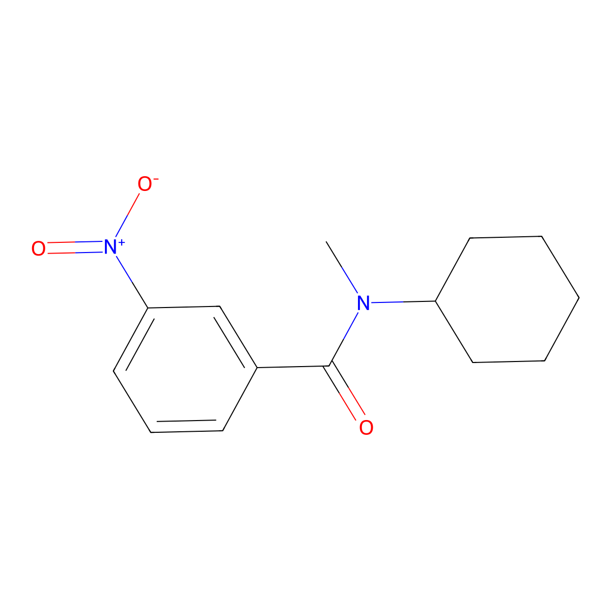 N-cyclohexyl-N-methyl-3-nitrobenzamide molecular structure, CAS 32019-76-4