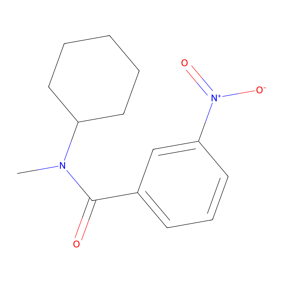 N-cyclohexyl-N-methyl-3-nitrobenzamide molecular structure, CAS 32019-76-4