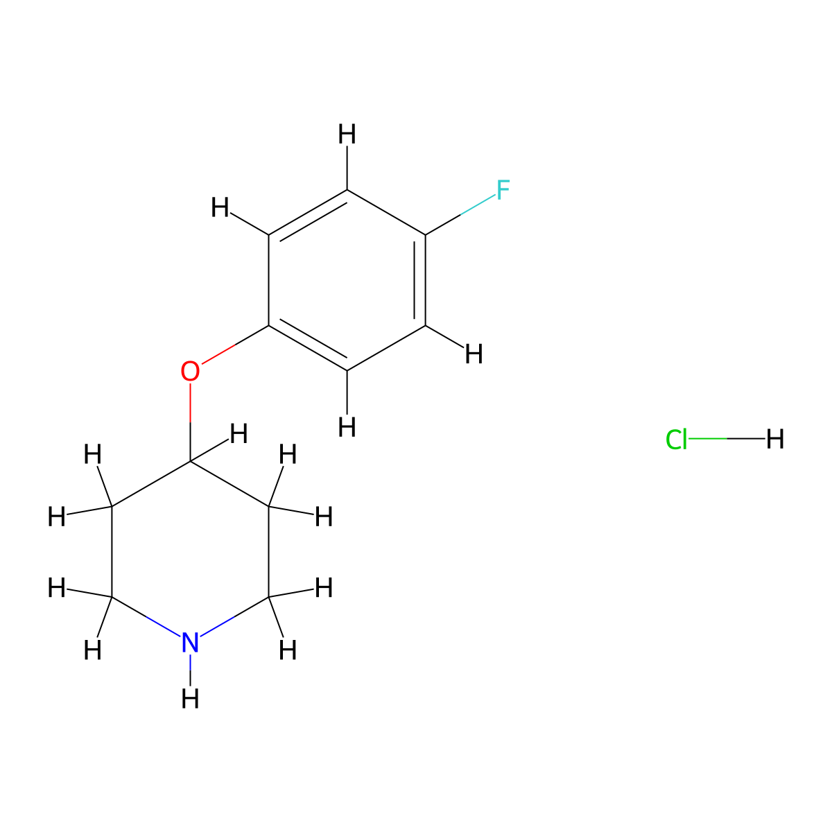 4-(4-Fluorophenoxy)piperidine hydrochloride molecular structure, CAS 3202-34-4