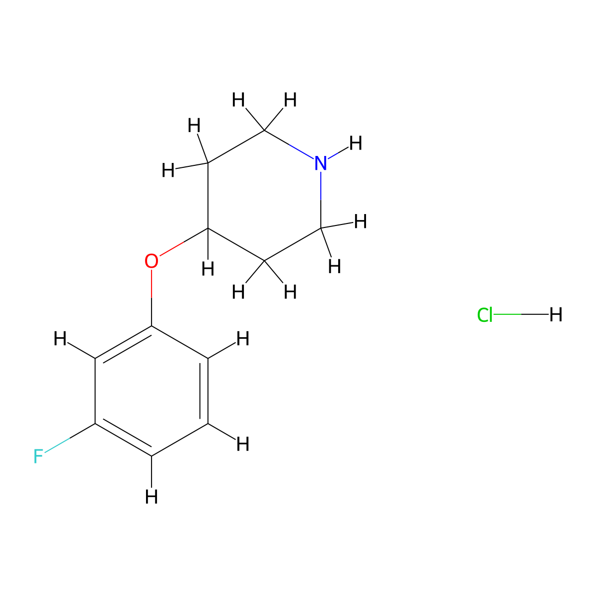 4-(3-Fluorophenoxy)piperidine hydrochloride molecular structure, CAS 3202-36-6