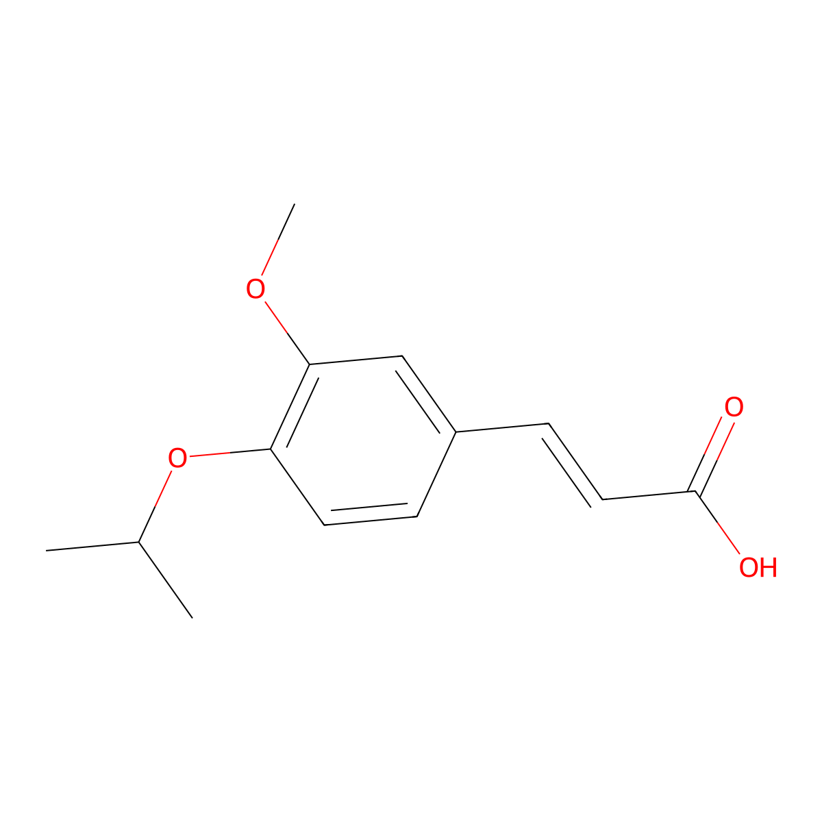 (2e)-3-(4-Isopropoxy-3-methoxyphenyl)acrylic acid molecular structure, CAS 32022-22-3