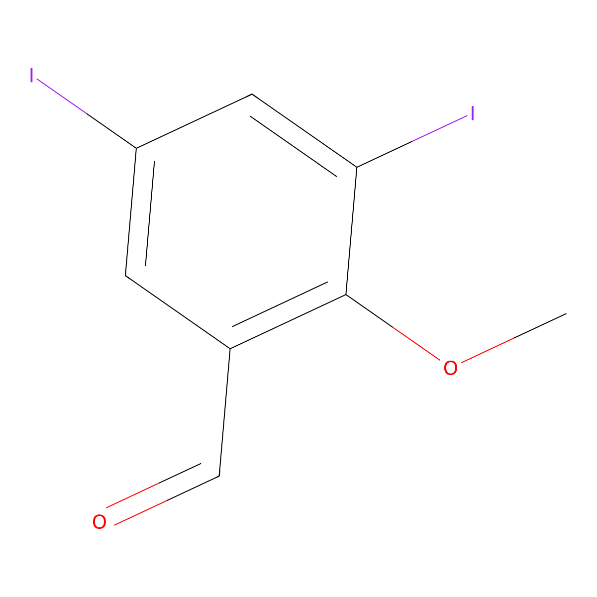 3,5-Diiodo-2-methoxybenzaldehyde molecular structure, CAS 32024-13-8
