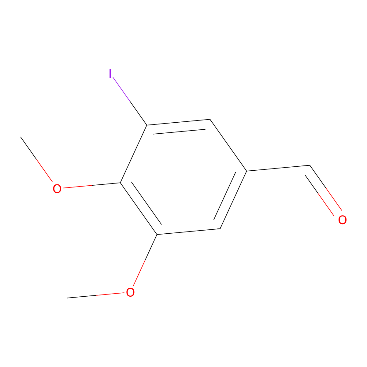 3-Iodo-4,5-dimethoxybenzaldehyde molecular structure, CAS 32024-15-0