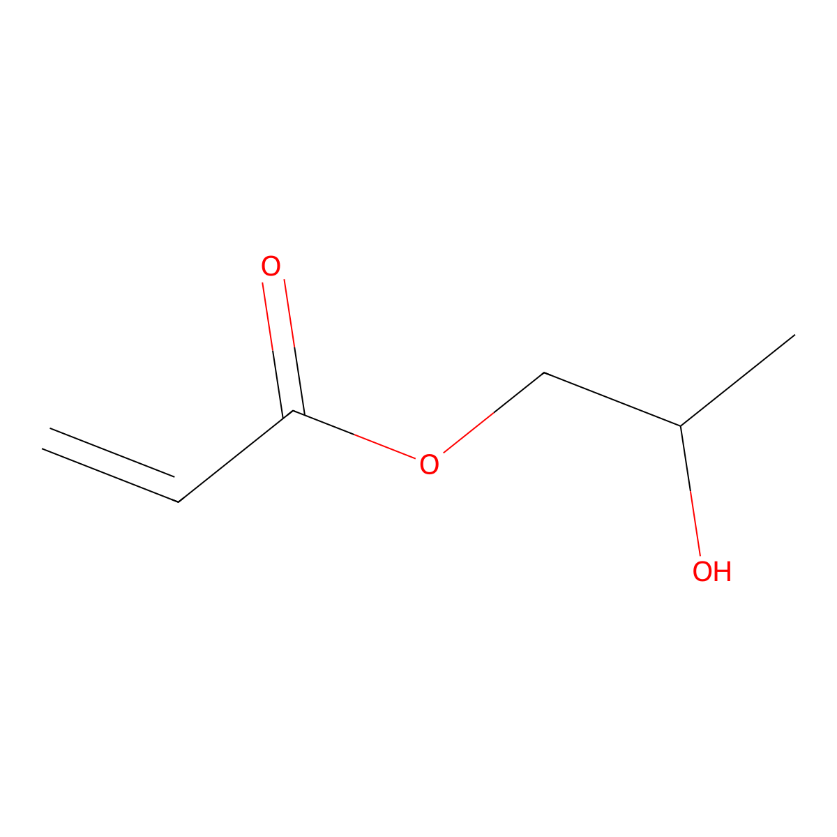 2-Hydroxypropyl acrylate molecular structure, CAS 32029-53-1