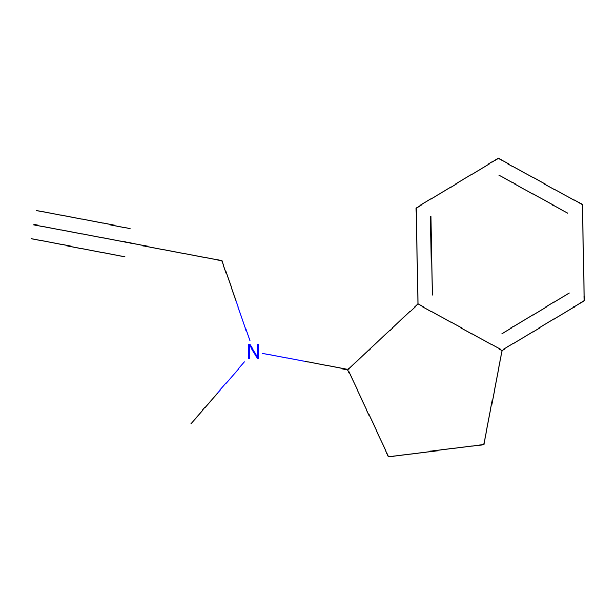 N-Methyl-N-2-propynyl-1-indanamine molecular structure, CAS 32033-21-9
