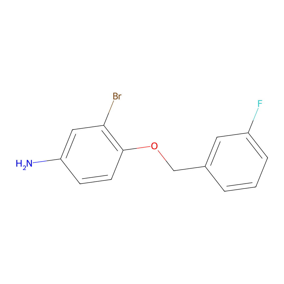 3-Bromo-4-[(3-fluorophenyl)methoxy]aniline molecular structure, CAS 320337-14-2