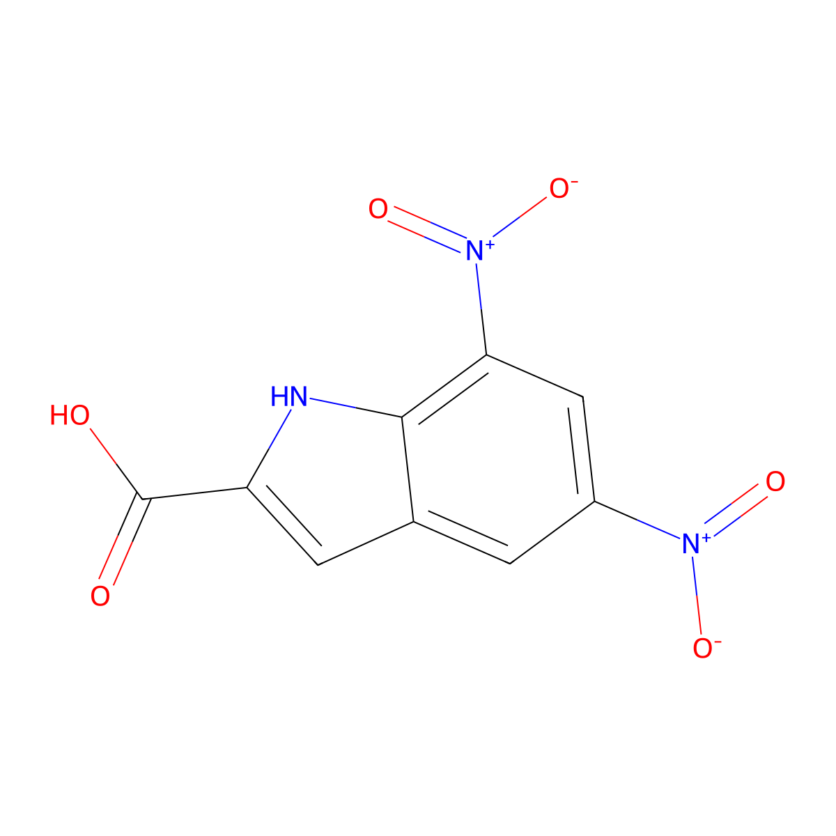 5,7-Dinitroindole-2-carboxylic acid molecular structure, CAS 320339-02-4