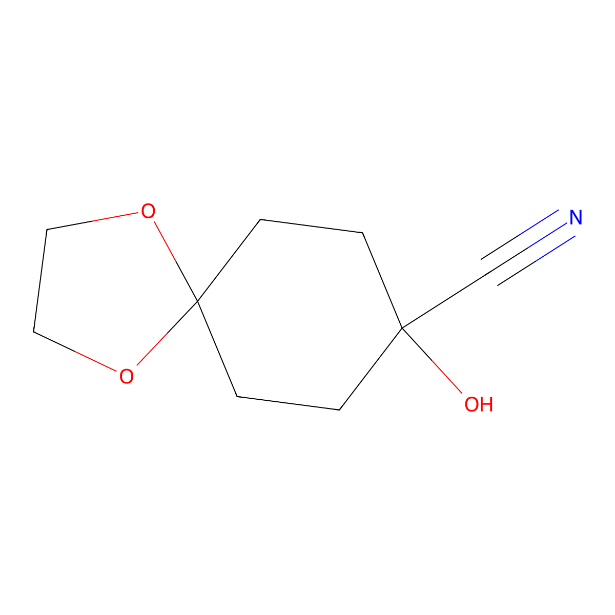 8-Hydroxy-1,4-dioxaspiro[4.5]decane-8-carbonitrile molecular structure, CAS 320342-31-2