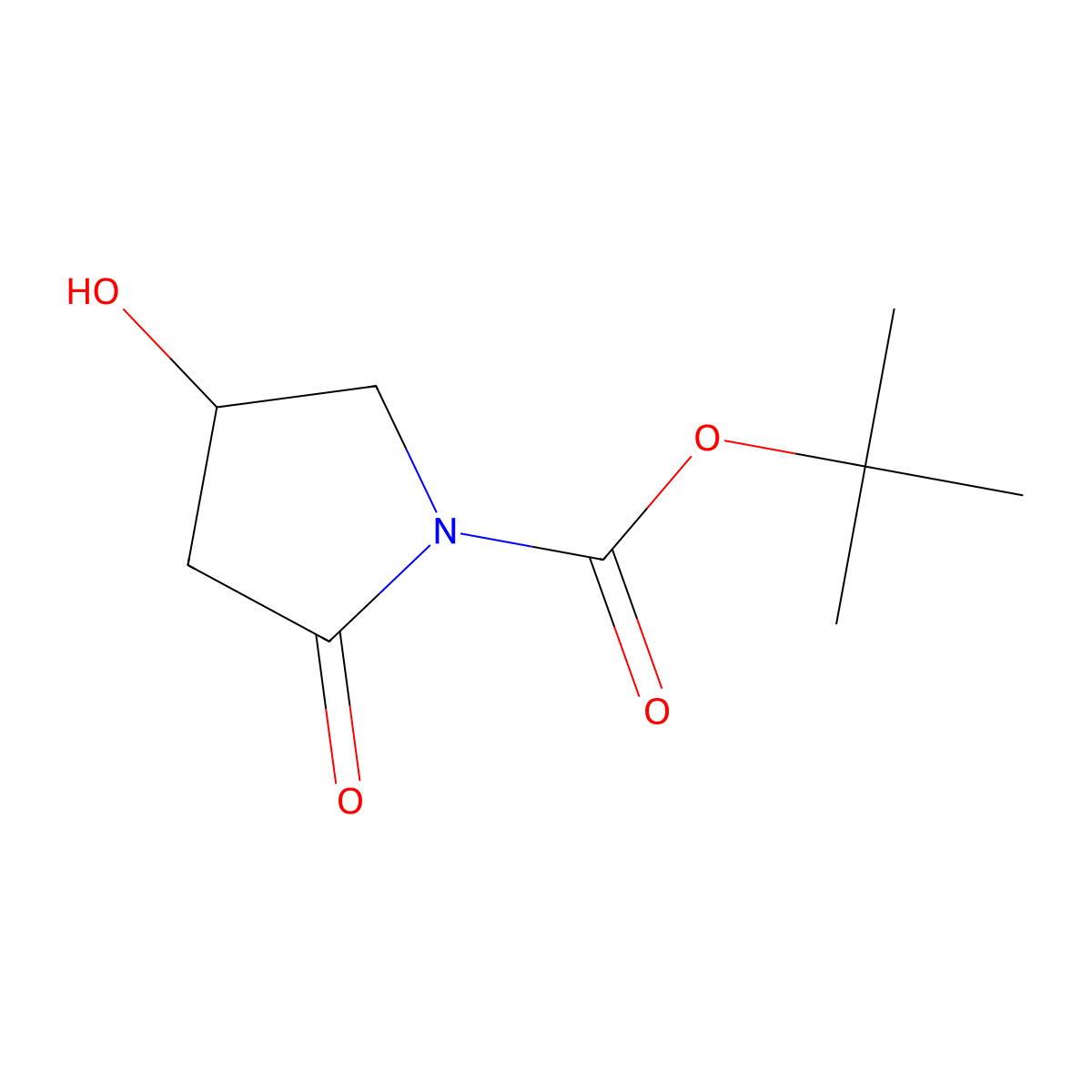 tert-butyl (4S)-4-hydroxy-2-oxopyrrolidine-1-carboxylate molecular structure, CAS 320343-58-6