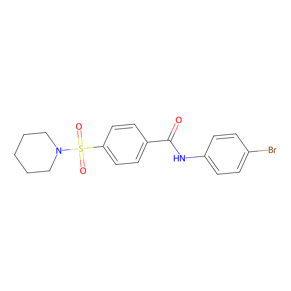 N-(4-bromophenyl)-4-piperidin-1-ylsulfonylbenzamide molecular structure, CAS 320367-87-1