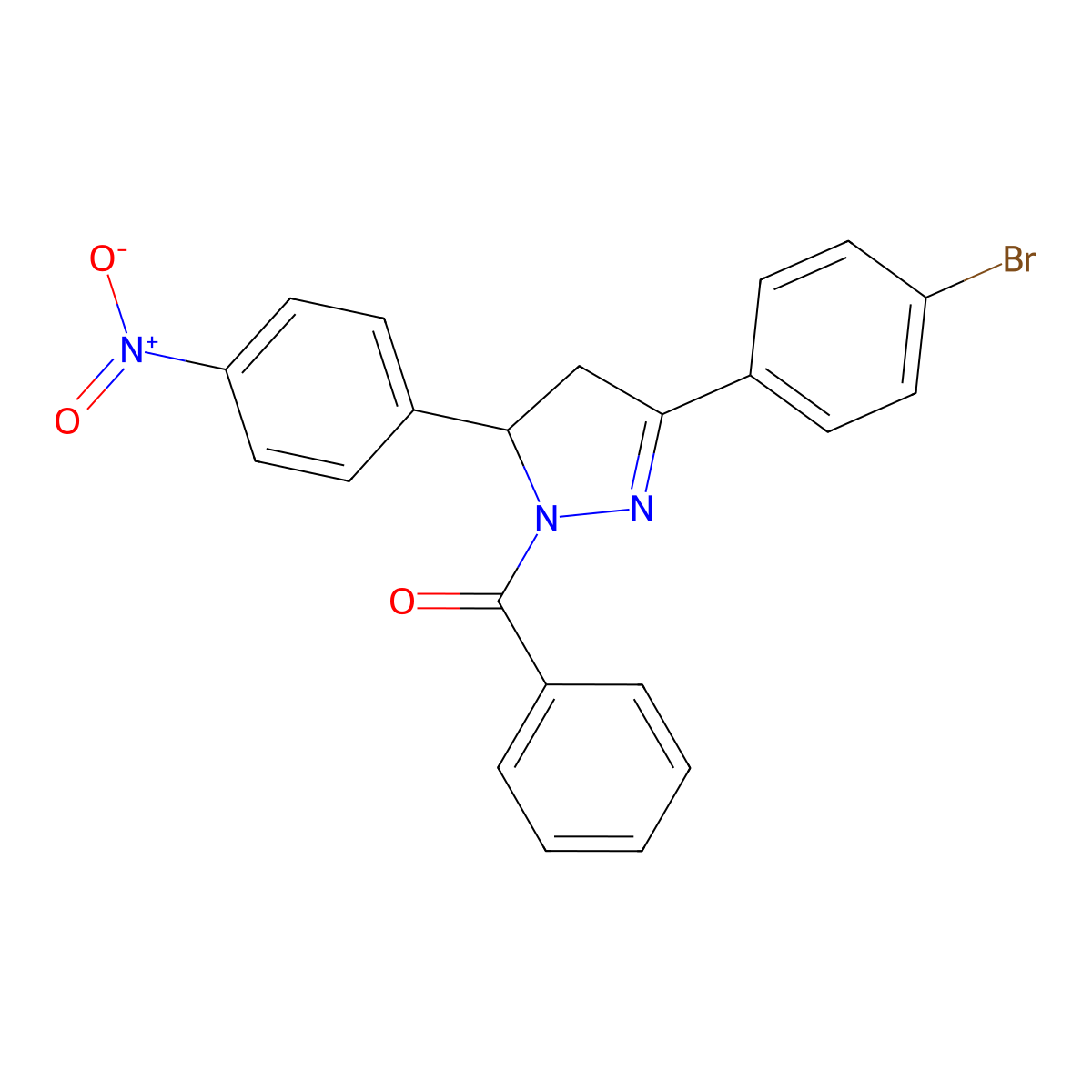 [5-(4-Bromophenyl)-3-(4-nitrophenyl)-3,4-dihydropyrazol-2-yl]-phenylmethanone molecular structure, CAS 320368-10-3