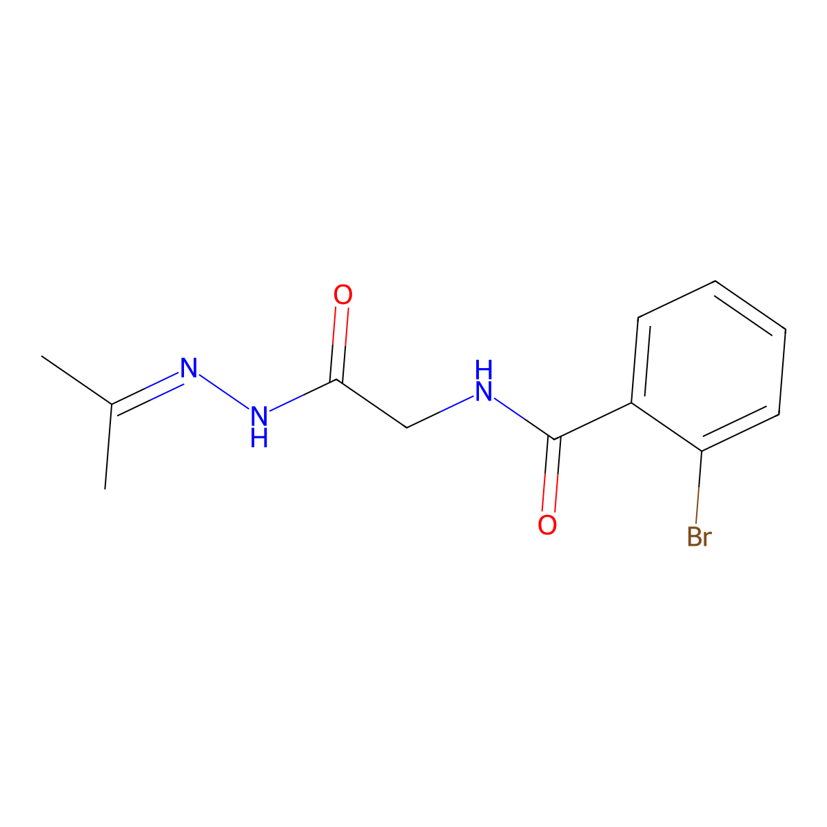 2-bromo-N-(2-oxo-2-(2-(propan-2-ylidene)hydrazinyl)ethyl)benzamide molecular structure, CAS 320368-28-3