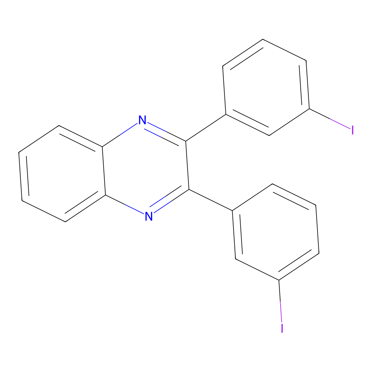 2,3-Bis(3-iodophenyl)quinoxaline molecular structure, CAS 320368-79-4