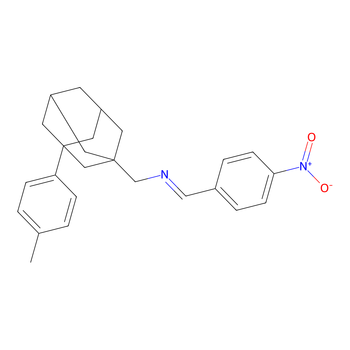 N-[[3-(4-methylphenyl)-1-adamantyl]methyl]-1-(4-nitrophenyl)methanimine molecular structure, CAS 320368-89-6