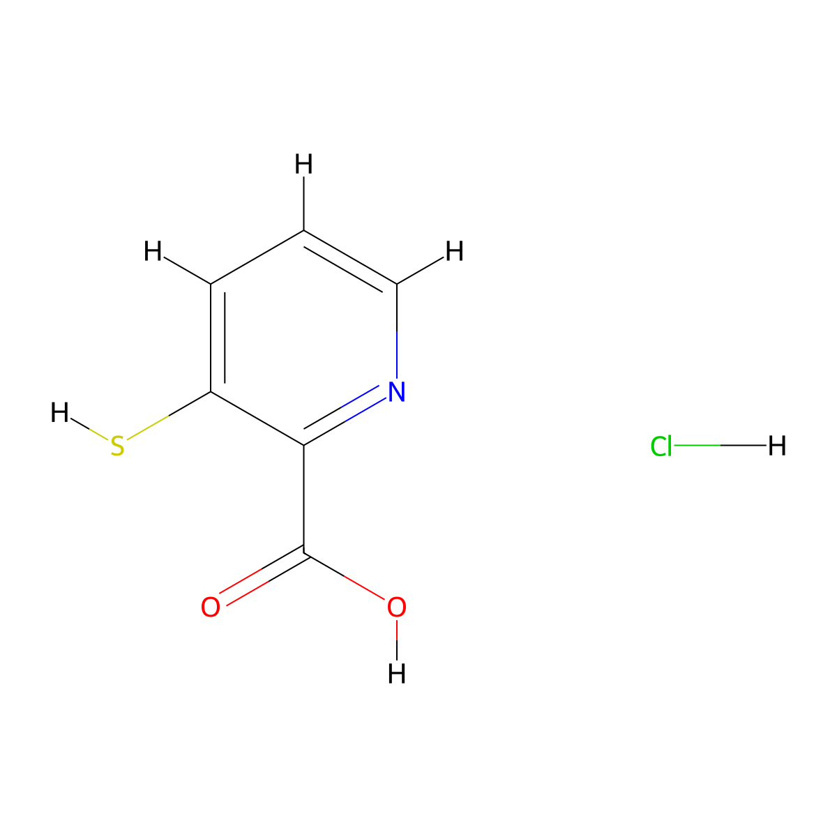 3-Mercaptopicolinic Acid Hydrochloride molecular structure, CAS 320386-54-7