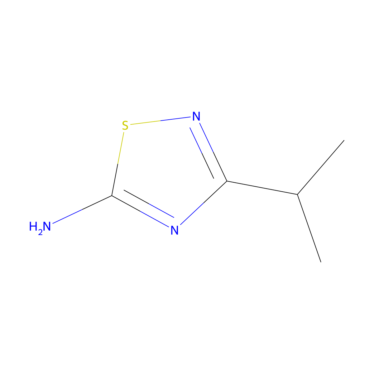 3-(Propan-2-yl)-1,2,4-thiadiazol-5-amine molecular structure, CAS 32039-21-7