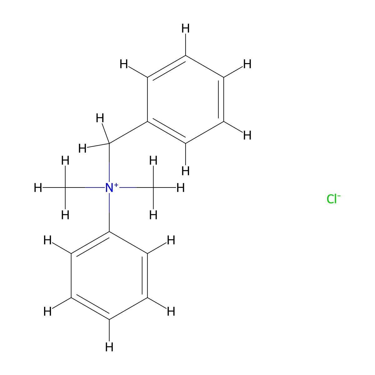 Benzenemethanaminium, N,N-dimethyl-N-phenyl-, chloride (1:1) molecular structure, CAS 3204-68-0