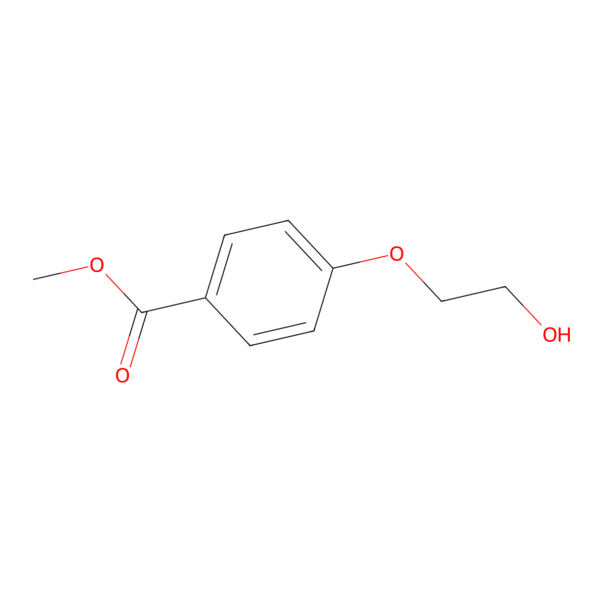 Benzoic acid, 4-(2-hydroxyethoxy)-, methyl ester molecular structure, CAS 3204-73-7
