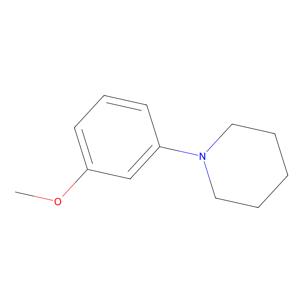 1-(3-Methoxyphenyl)piperidine molecular structure, CAS 32040-06-5