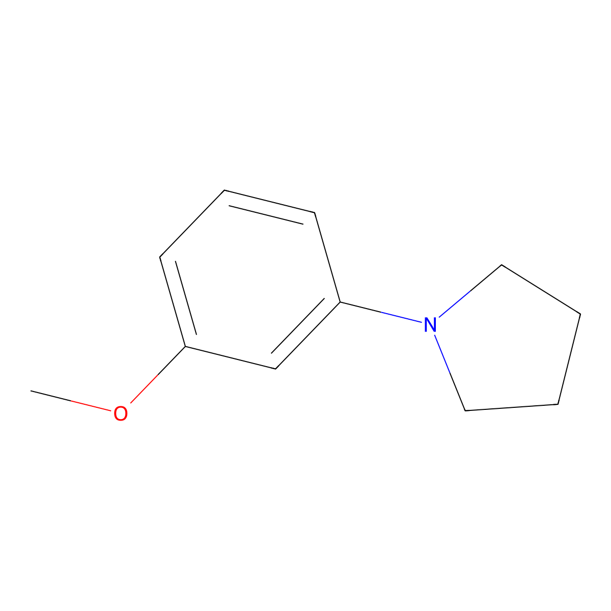 1-(3-Methoxyphenyl)pyrrolidine molecular structure, CAS 32040-07-6