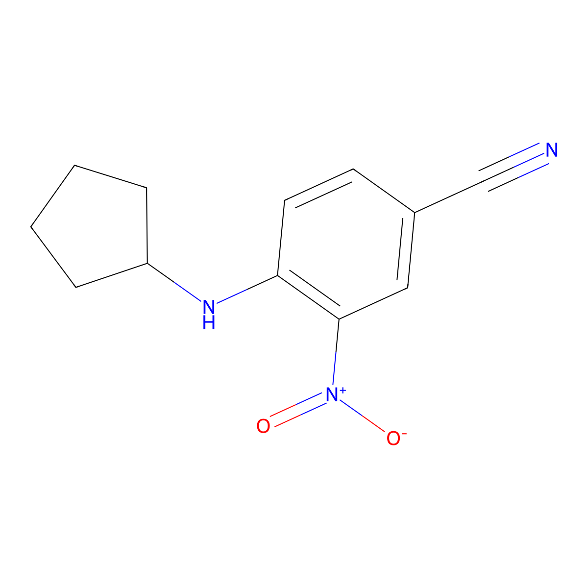 4-(Cyclopentylamino)-3-nitrobenzonitrile molecular structure, CAS 320405-99-0