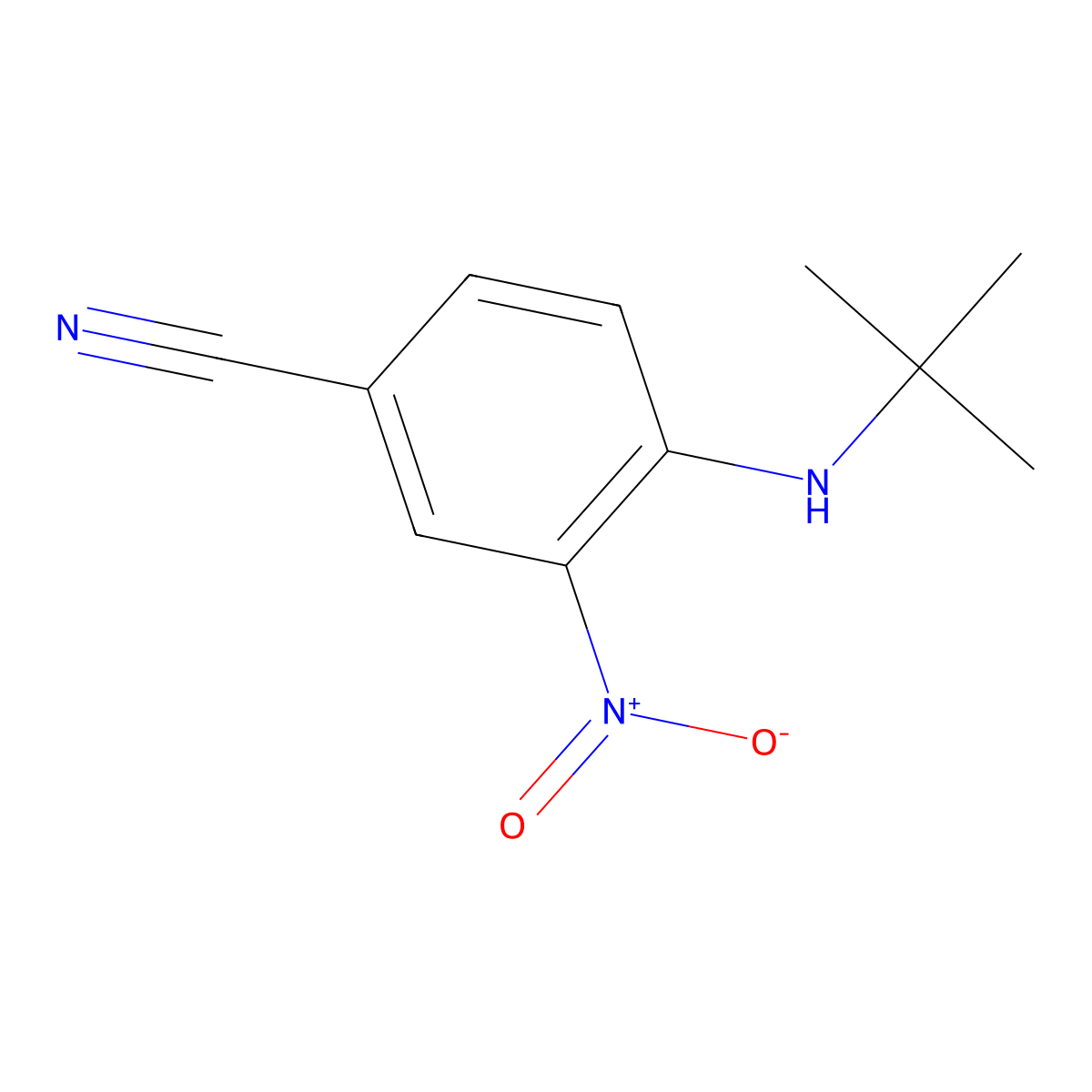 4-(Tert-butylamino)-3-nitrobenzonitrile molecular structure, CAS 320406-01-7