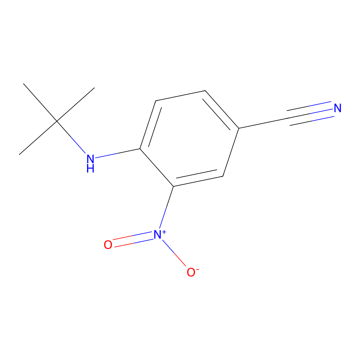 4-(Tert-butylamino)-3-nitrobenzonitrile molecular structure, CAS 320406-01-7