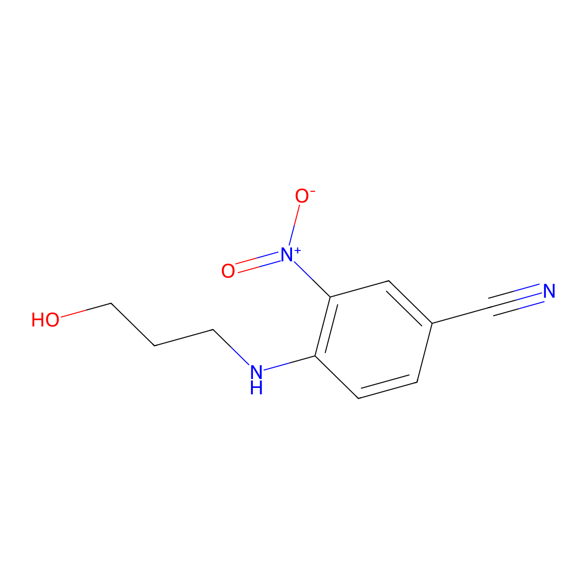 4-((3-Hydroxypropyl)amino)-3-nitrobenzonitrile molecular structure, CAS 320406-08-4