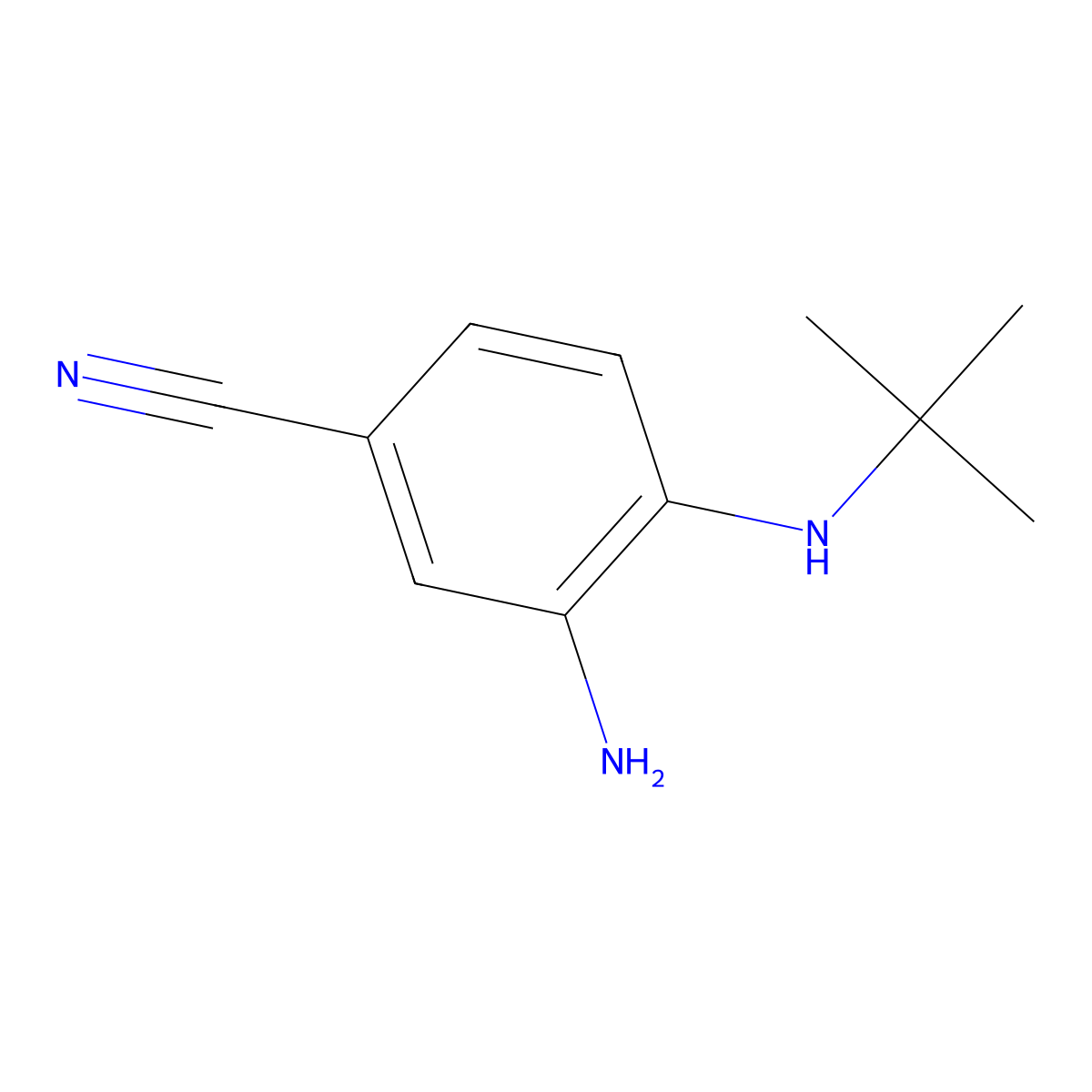 3-Amino-4-(tert-butylamino)benzonitrile molecular structure, CAS 320406-79-9