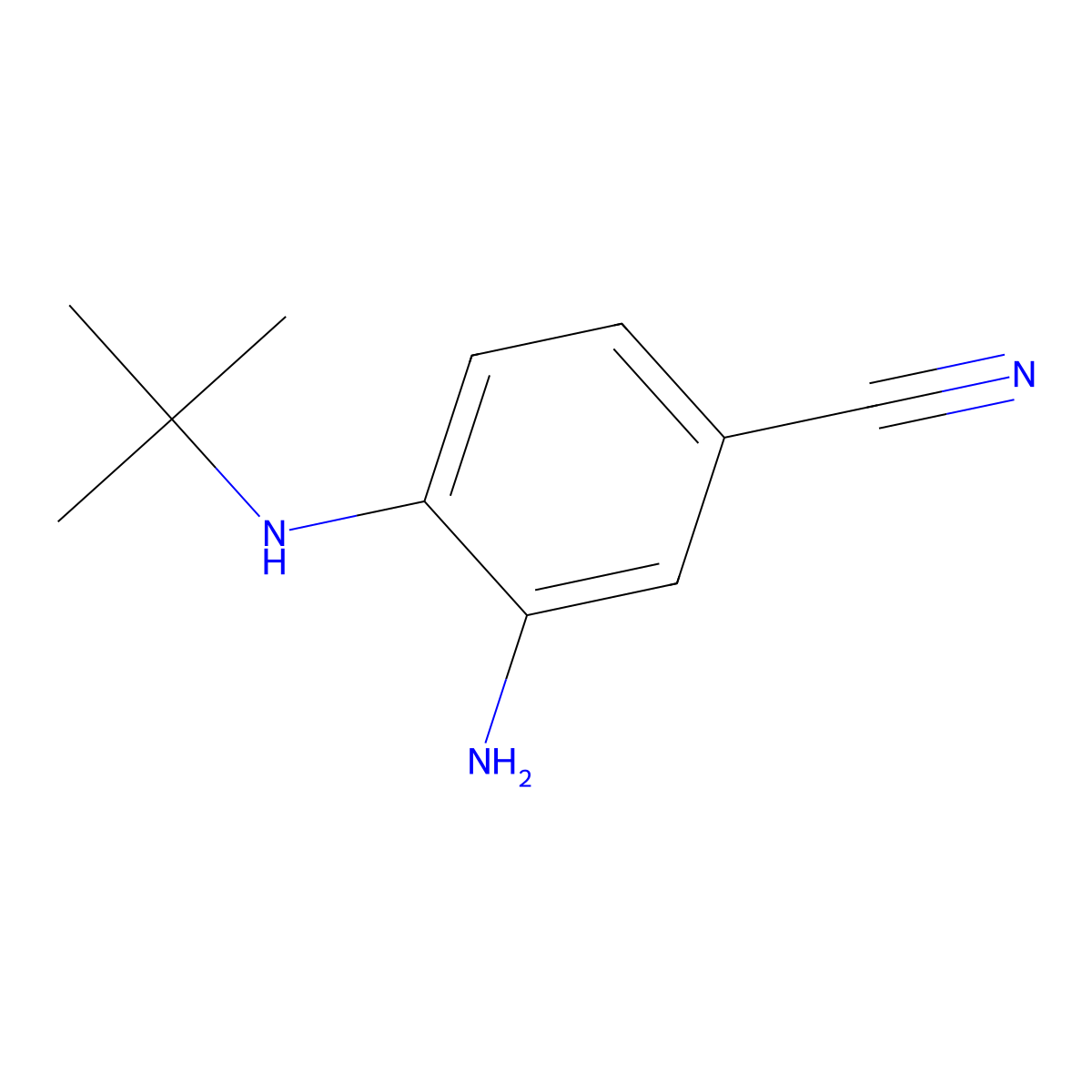 3-Amino-4-(tert-butylamino)benzonitrile molecular structure, CAS 320406-79-9