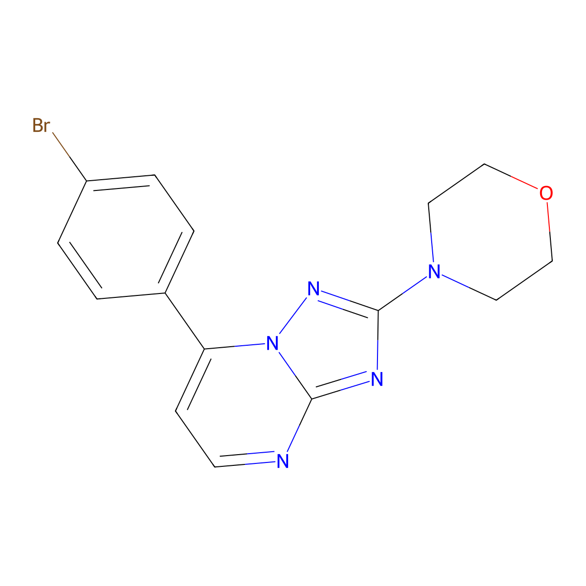4-[7-(4-Bromophenyl)-[1,2,4]triazolo[1,5-a]pyrimidin-2-yl]morpholine molecular structure, CAS 320415-87-0