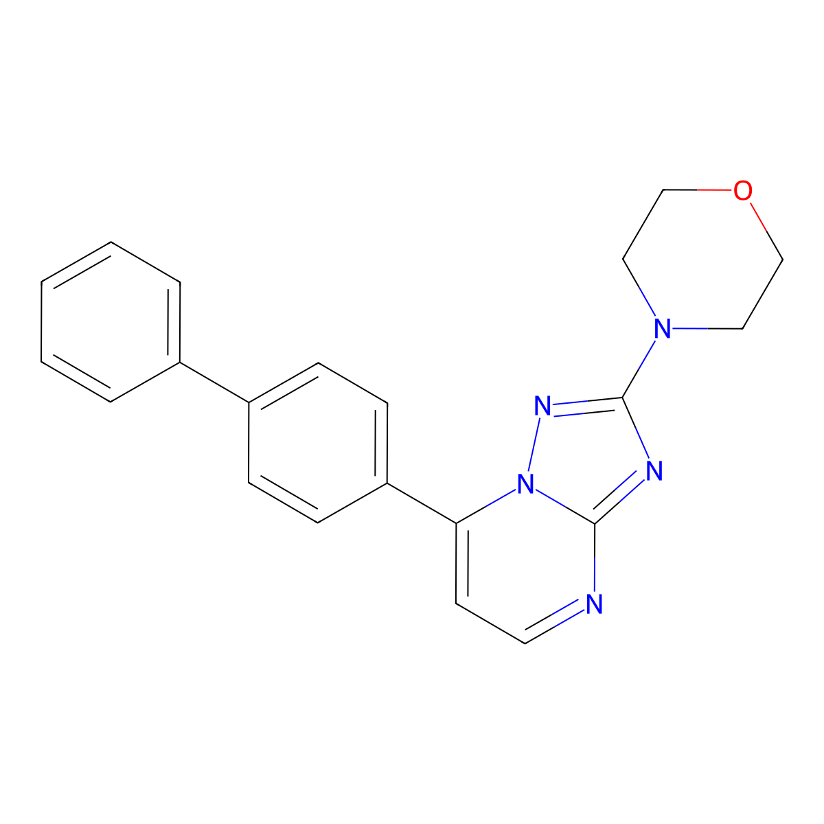 7-[1,1'-Biphenyl]-4-yl-2-morpholino[1,2,4]triazolo[1,5-a]pyrimidine molecular structure, CAS 320415-89-2