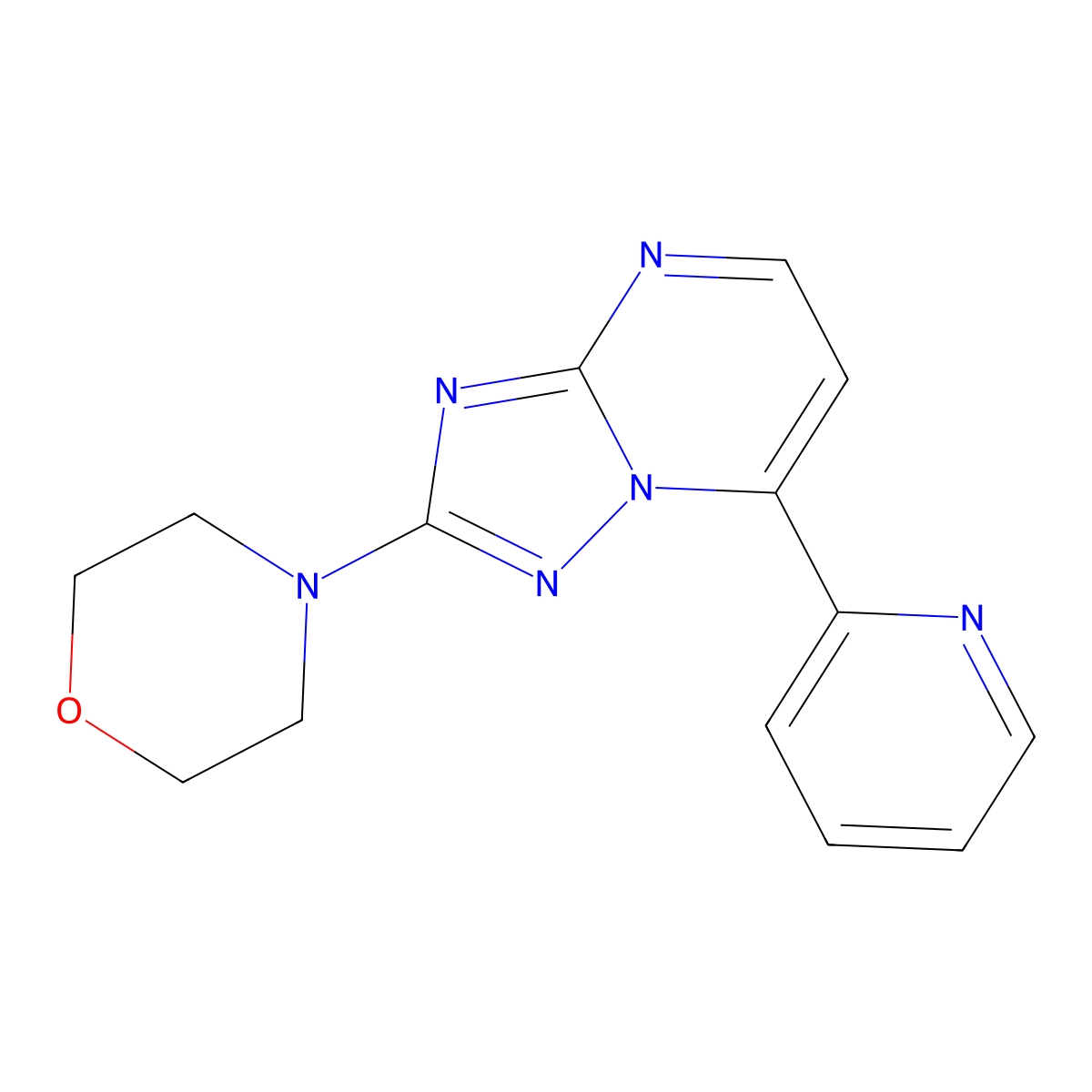 2-Morpholino-7-(2-pyridinyl)[1,2,4]triazolo[1,5-a]pyrimidine molecular structure, CAS 320416-01-1