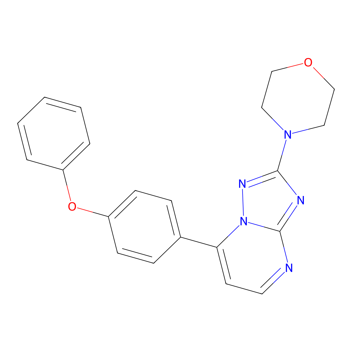 4-[7-(4-Phenoxyphenyl)-[1,2,4]triazolo[1,5-a]pyrimidin-2-yl]morpholine molecular structure, CAS 320416-11-3