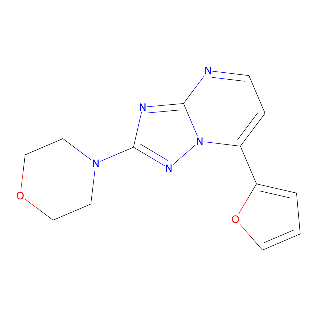 4-[7-(Furan-2-yl)-[1,2,4]triazolo[1,5-a]pyrimidin-2-yl]morpholine molecular structure, CAS 320416-13-5