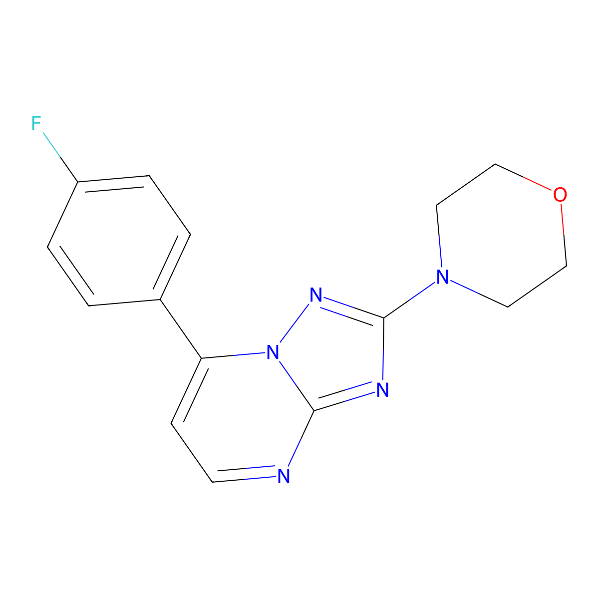 7-(4-Fluorophenyl)-2-(4-morpholinyl)[1,2,4]triazolo[1,5-a]pyrimidine molecular structure, CAS 320416-19-1