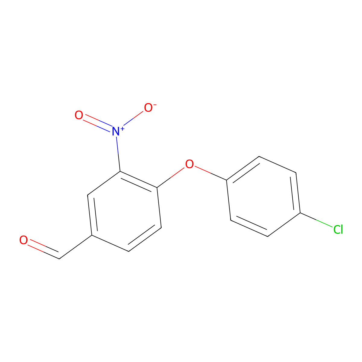 4-(4-Chlorophenoxy)-3-nitrobenzaldehyde molecular structure, CAS 320416-35-1