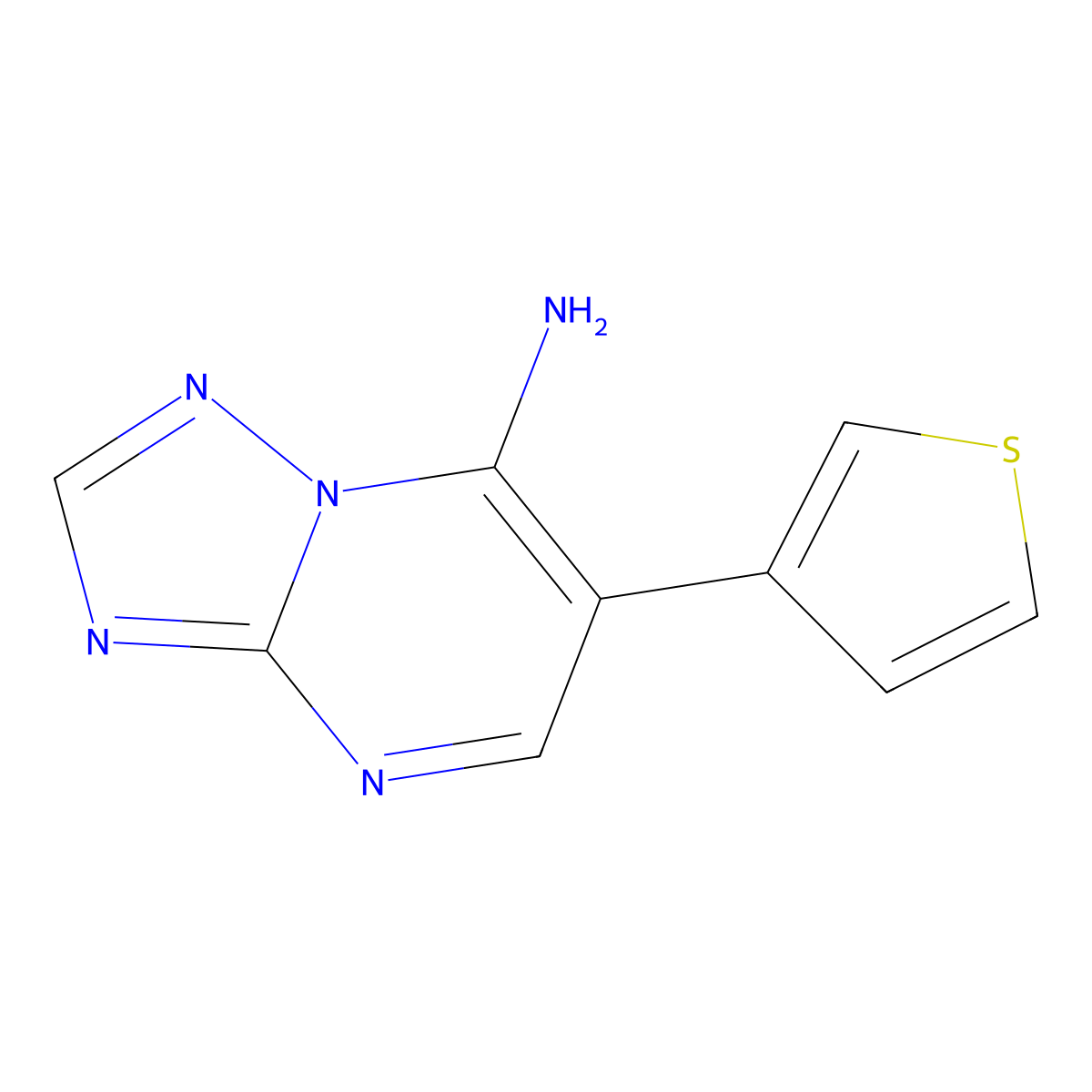 6-(3-Thienyl)[1,2,4]triazolo[1,5-a]pyrimidin-7-amine molecular structure, CAS 320416-40-8