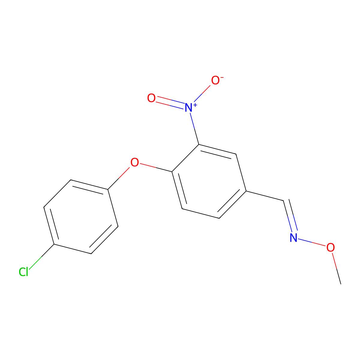 4-(4-chlorophenoxy)-3-nitrobenzenecarbaldehyde O-methyloxime molecular structure, CAS 320416-64-6
