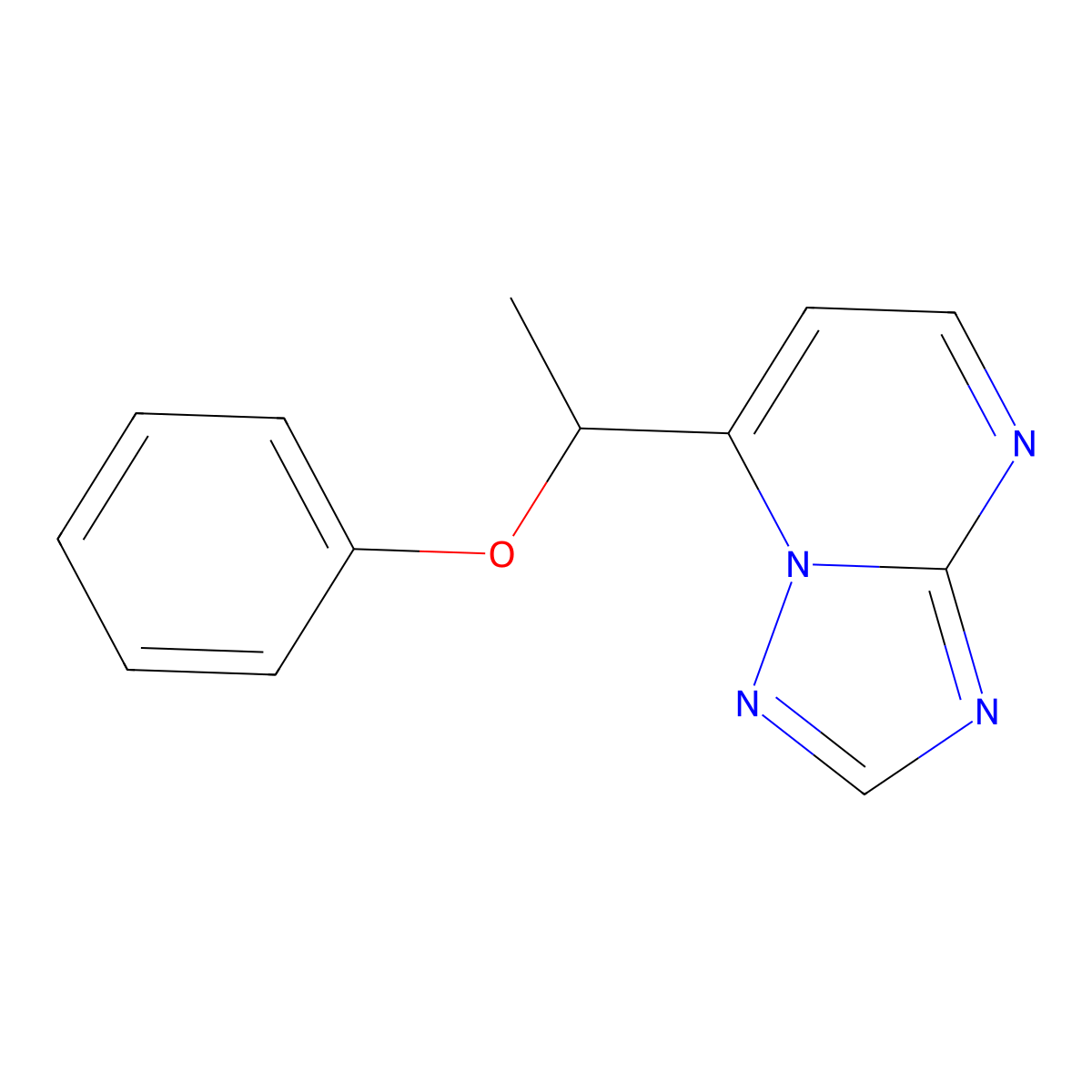 7-(1-Phenoxyethyl)-[1,2,4]triazolo[1,5-a]pyrimidine molecular structure, CAS 320416-74-8