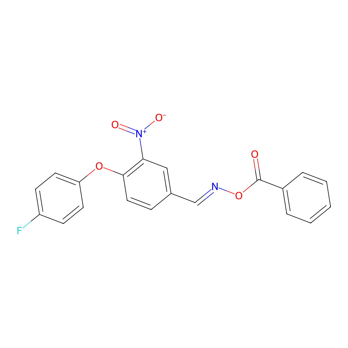 N-(benzoyloxy)-N-{[4-(4-fluorophenoxy)-3-nitrophenyl]methylene}amine molecular structure, CAS 320416-80-6