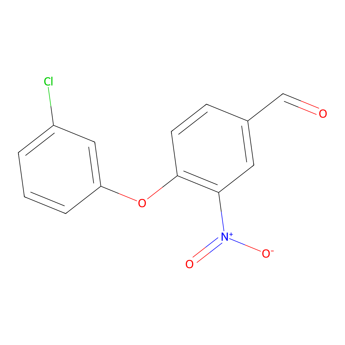 4-(3-Chlorophenoxy)-3-nitrobenzenecarbaldehyde molecular structure, CAS 320417-03-6