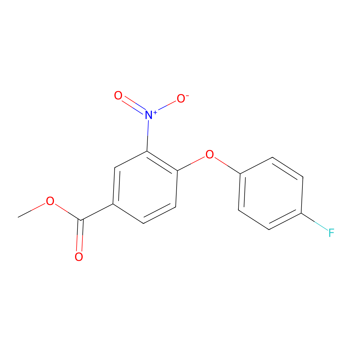 Methyl 4-(4-fluorophenoxy)-3-nitrobenzenecarboxylate molecular structure, CAS 320417-11-6