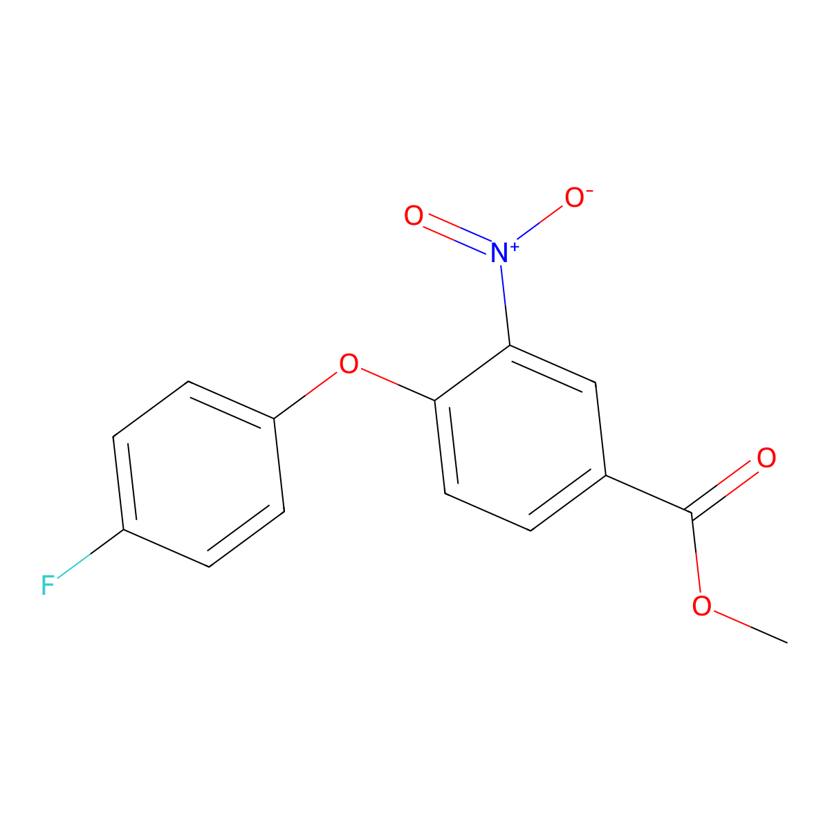 Methyl 4-(4-fluorophenoxy)-3-nitrobenzenecarboxylate molecular structure, CAS 320417-11-6