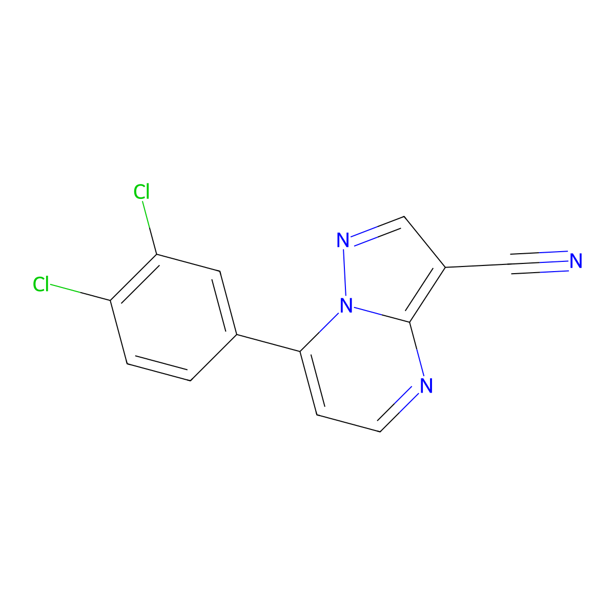 7-(3,4-Dichlorophenyl)pyrazolo[1,5-a]pyrimidine-3-carbonitrile molecular structure, CAS 320417-13-8