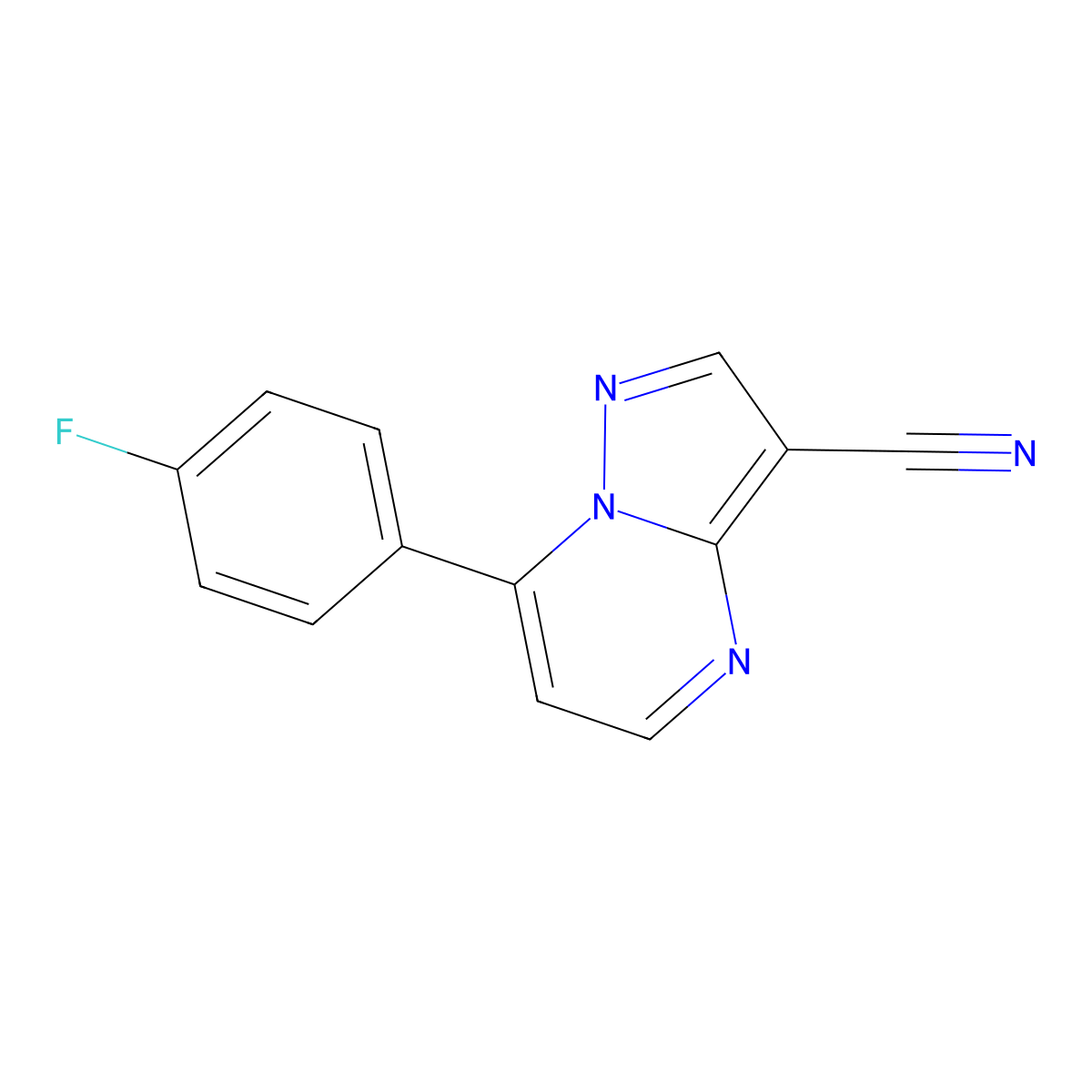 7-(4-Fluorophenyl)pyrazolo[1,5-a]pyrimidine-3-carbonitrile molecular structure, CAS 320417-15-0