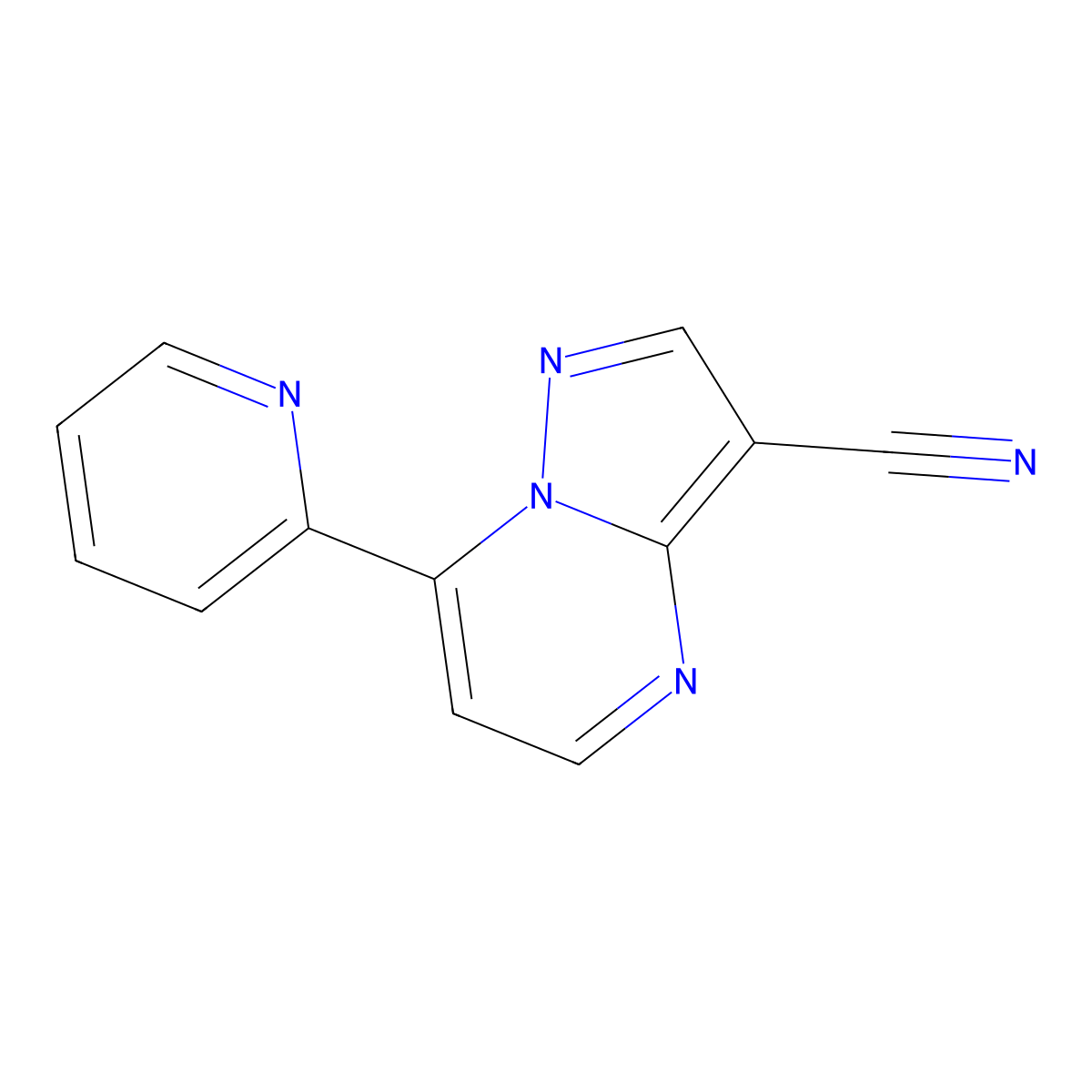 7-(2-Pyridinyl)pyrazolo[1,5-a]pyrimidine-3-carbonitrile molecular structure, CAS 320417-17-2
