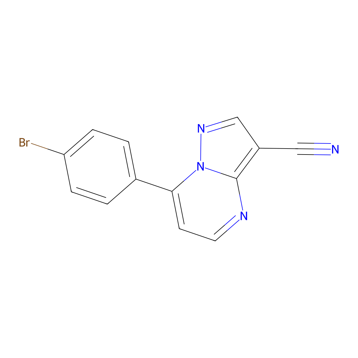 7-(4-Bromophenyl)pyrazolo[1,5-a]pyrimidine-3-carbonitrile molecular structure, CAS 320417-25-2