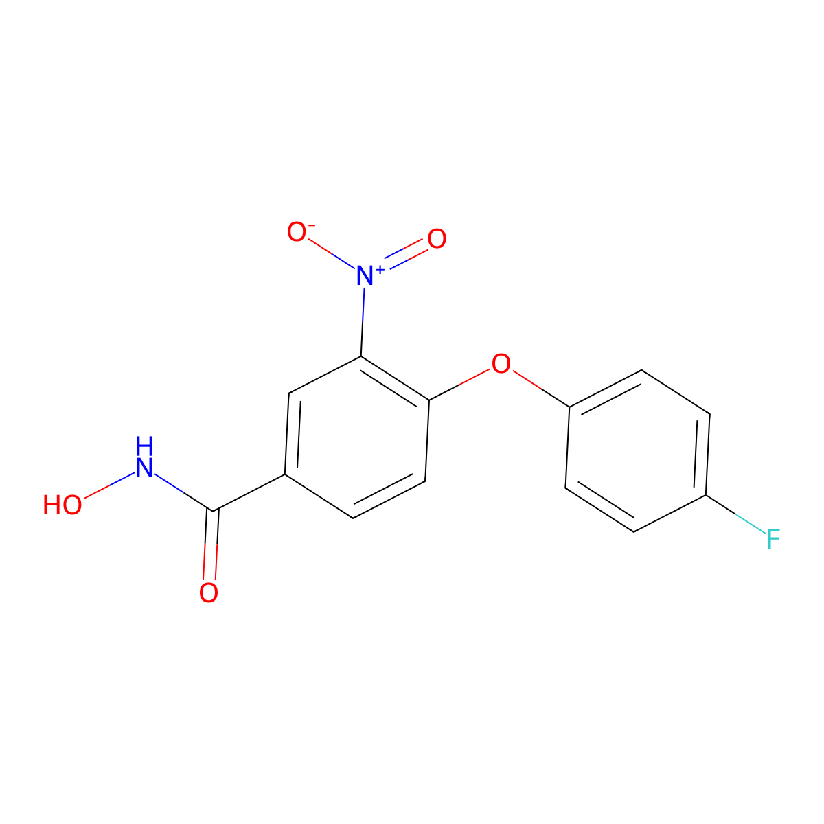 4-(4-fluorophenoxy)-N-hydroxy-3-nitrobenzamide molecular structure, CAS 320417-29-6