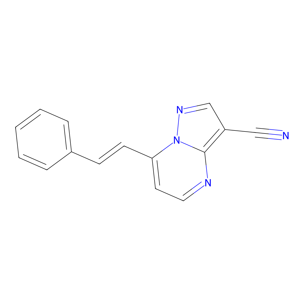 7-(2-Phenylethenyl)pyrazolo[1,5-a]pyrimidine-3-carbonitrile molecular structure, CAS 320417-33-2
